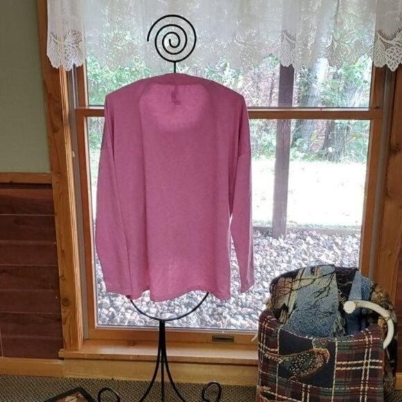 LOLE Cinched Neck Stretch Eco Friendly Pink Pullover Tunic with Pockets - Picture 7 of 11